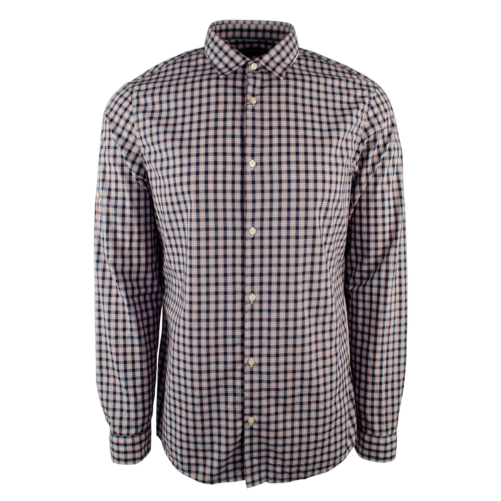 Michael Kors Men's Long Sleeve Shane Plaid Slim Fit Shirt-NR-S